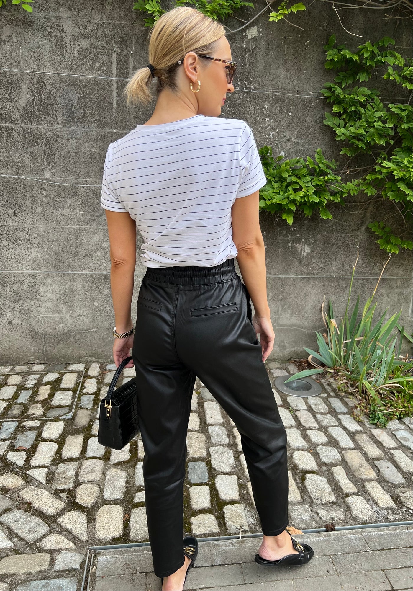 High Waisted Leather Look Pant