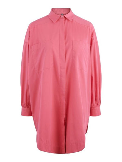 Oversized Long Sleeve Shirt - Pink