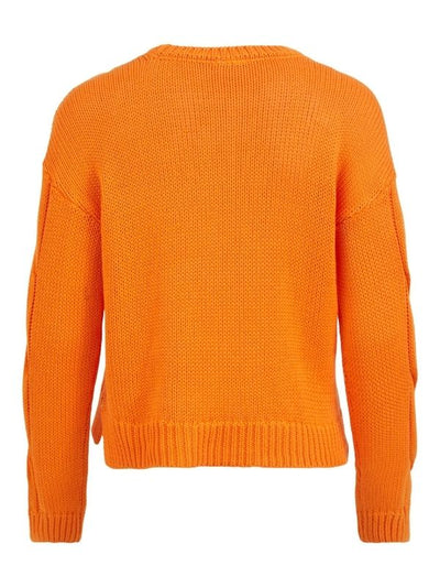 Round Neck Knit Jumper - Orange