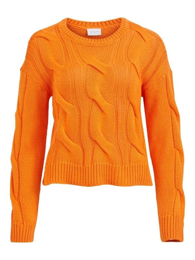 Round Neck Knit Jumper - Orange