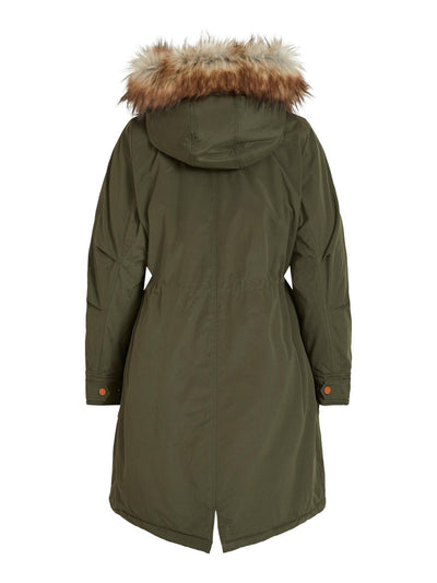 Oversized Fur Hooded Parka - Khaki