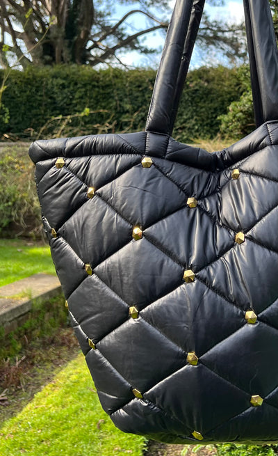 Quilted Soft Studded Tote