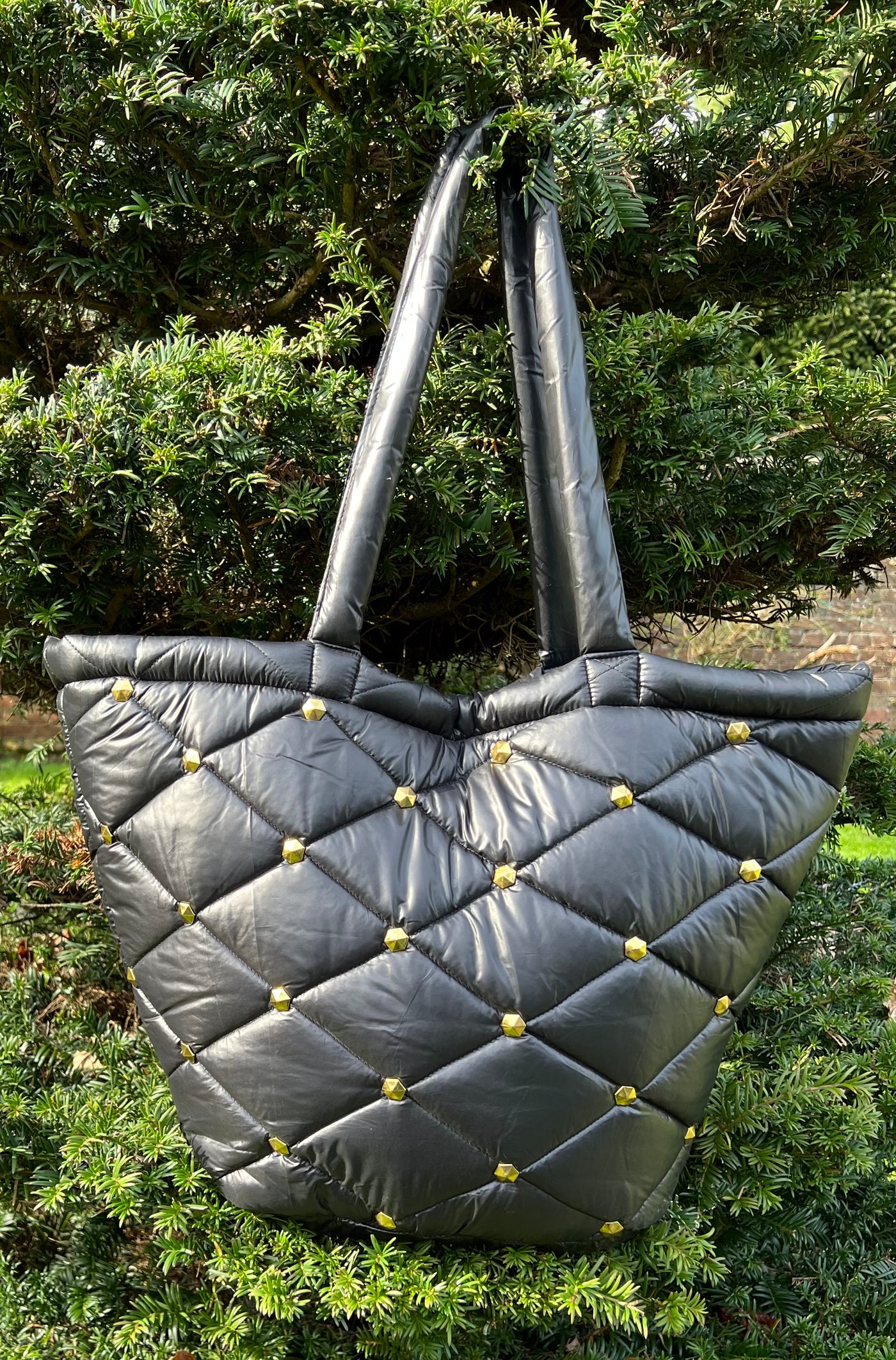 Quilted Soft Studded Tote